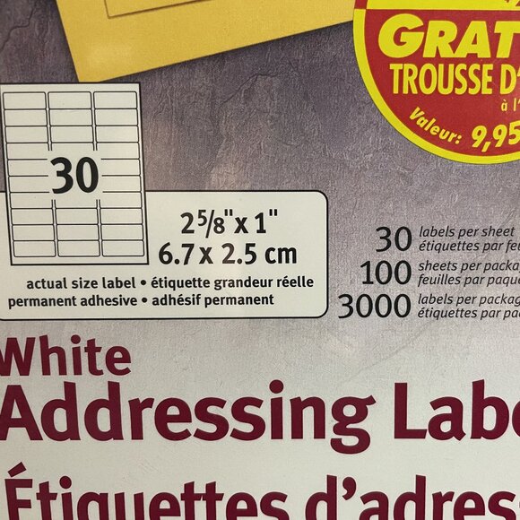 White Address Labels (Qty: 3000) - Picture 3 of 3